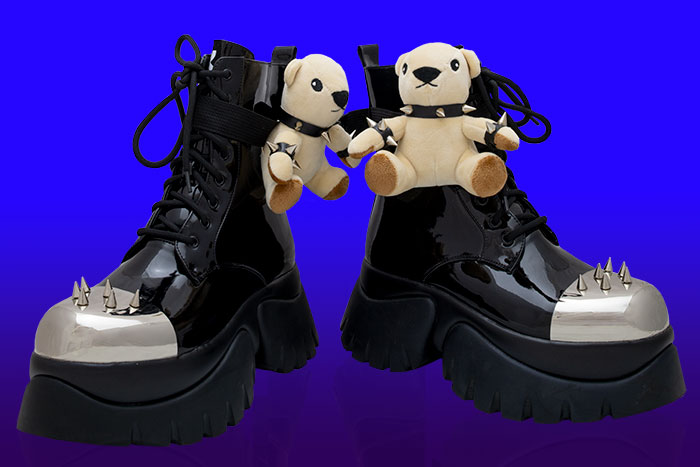 Koi Footwear - Eddies Teddy Platform Spiked Boots