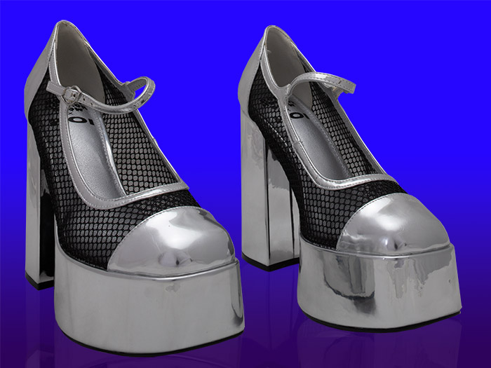Koi Footwear - Regular Frankie Fan Fishnet Platform Heels