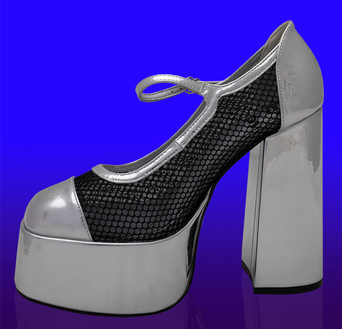 Koi Footwear - Regular Frankie Fan Fishnet Platform Heels