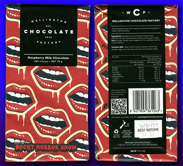 New Zealand Rocky Horror Show Chocolate Bars